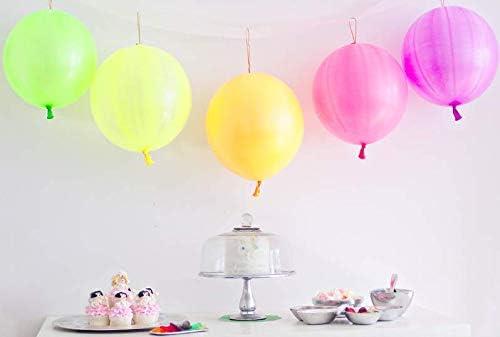 10 Large Punch Balloons with Elastic Multi-Coloured Loot Bag