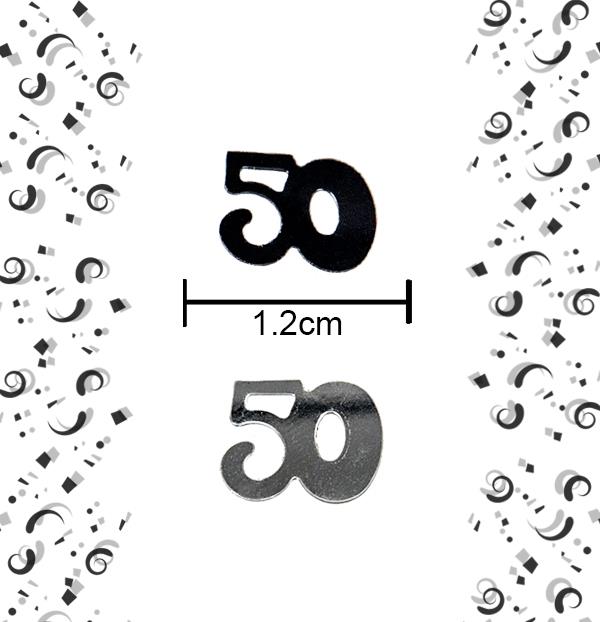 4 x 14g 50th Black Happy Birthday Confetti