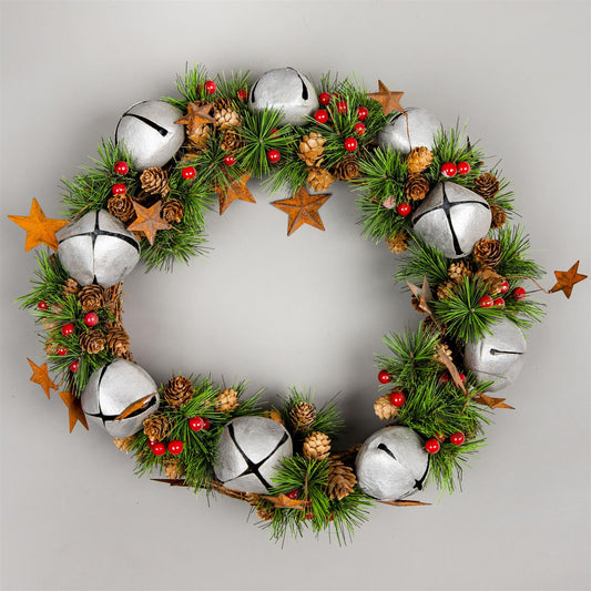 25cm Wreath with Silver Bells
