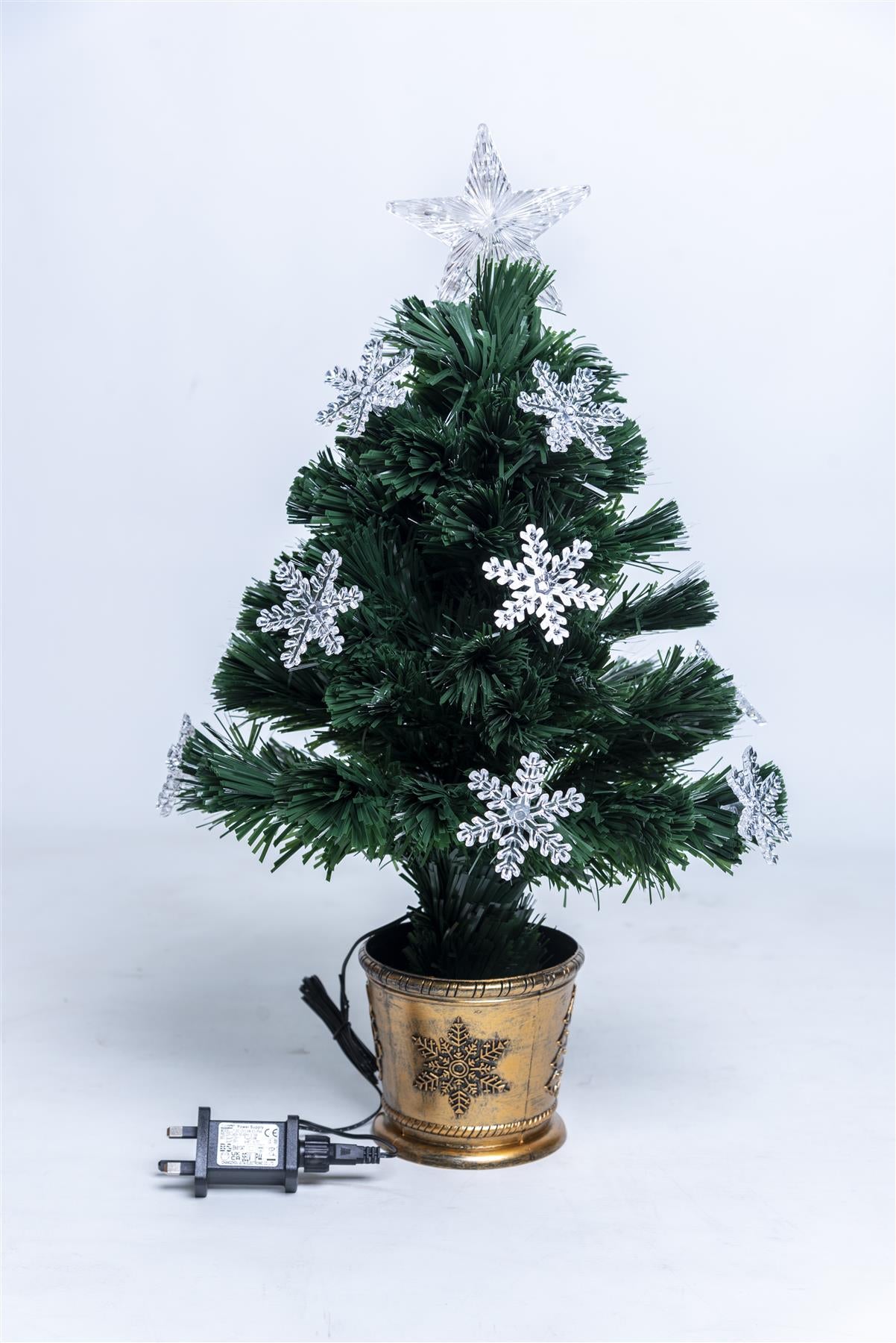 2ft Snowflake LED Fibre Optic Christmas Tree