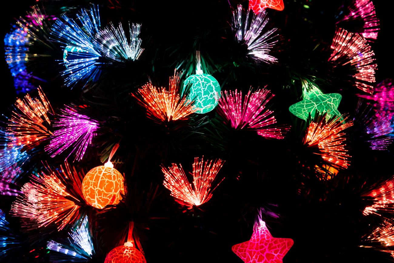 7ft Pastel Decorations Fibre Optic Christmas Tree