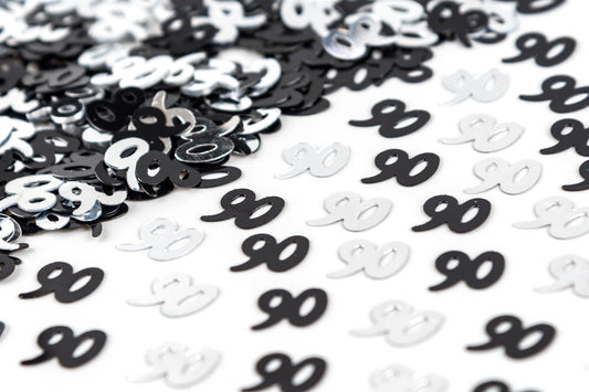 90th Confetti Black & Silver 14G 4PK
