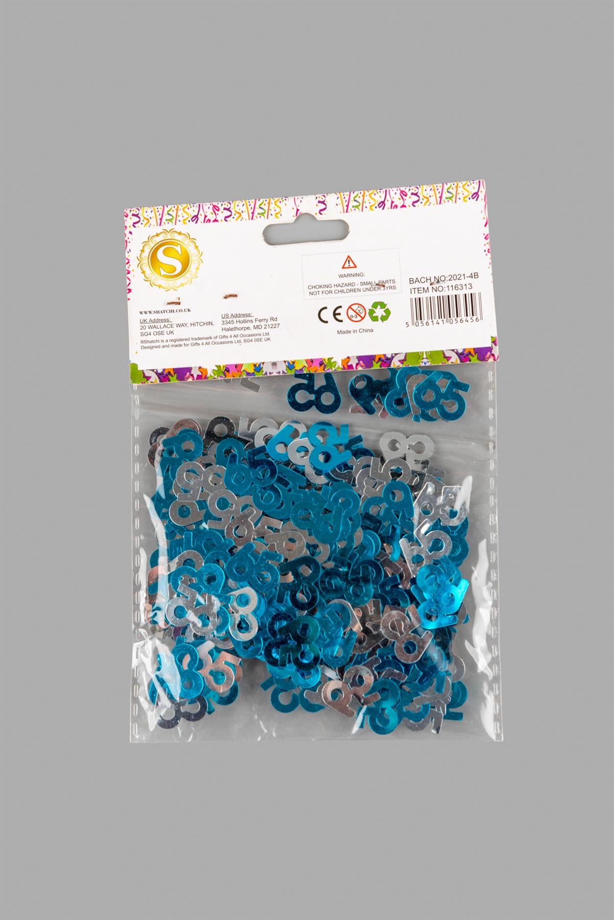 65th Confetti Blue/Silver - 4 Packs, 14g Each