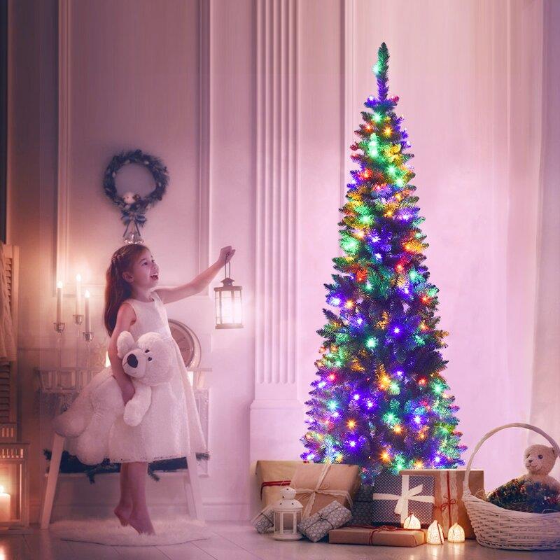 7ft Pre-Lit Multi LED Christmas Tree