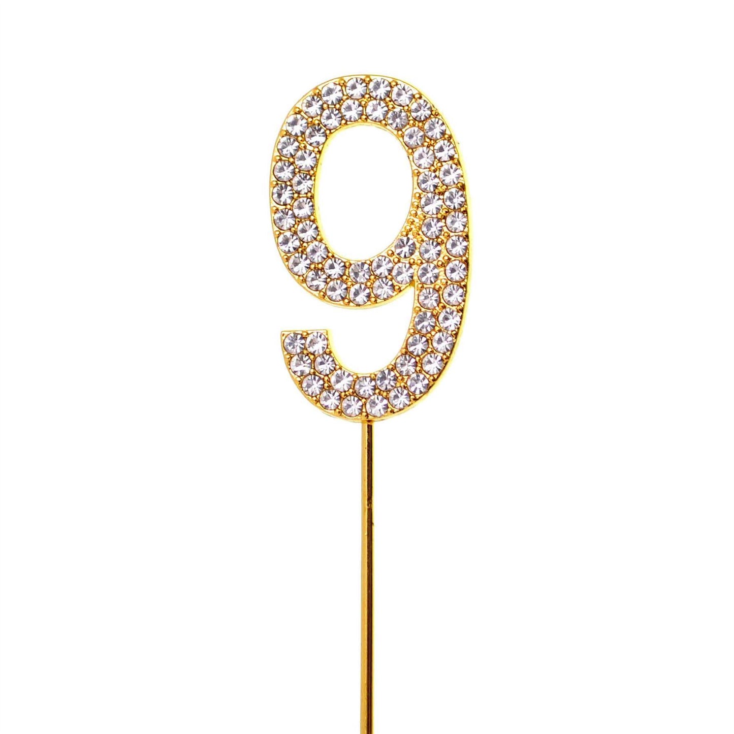 Gold Sparkly Number 9 Cake Topper