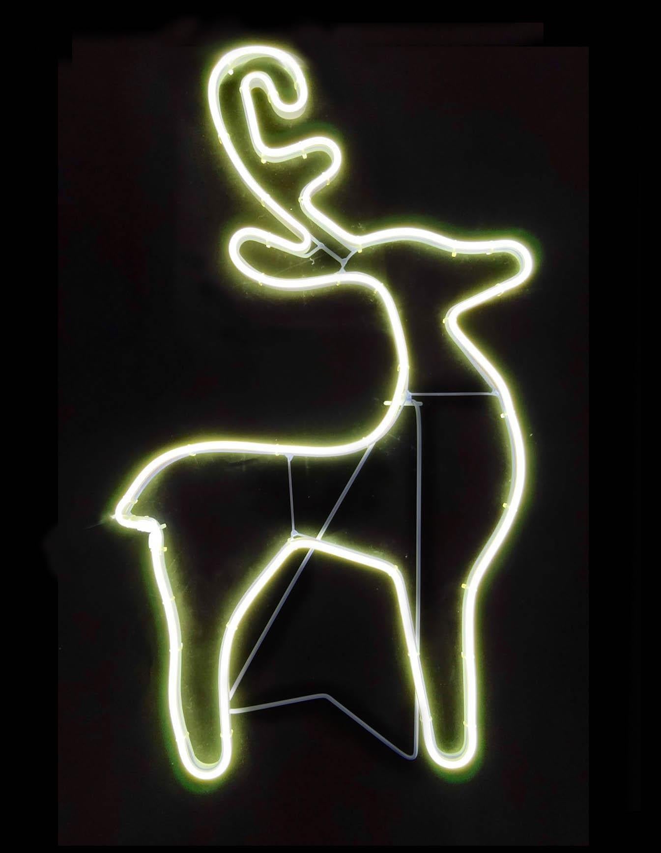 Reindeer Rope Light Silhouette - Warm White, 74 x 40cm