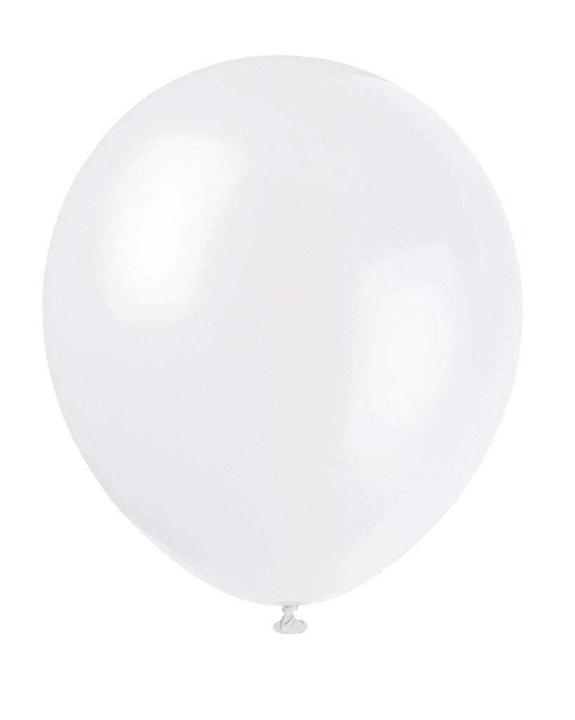 100 White Balloons - 12"