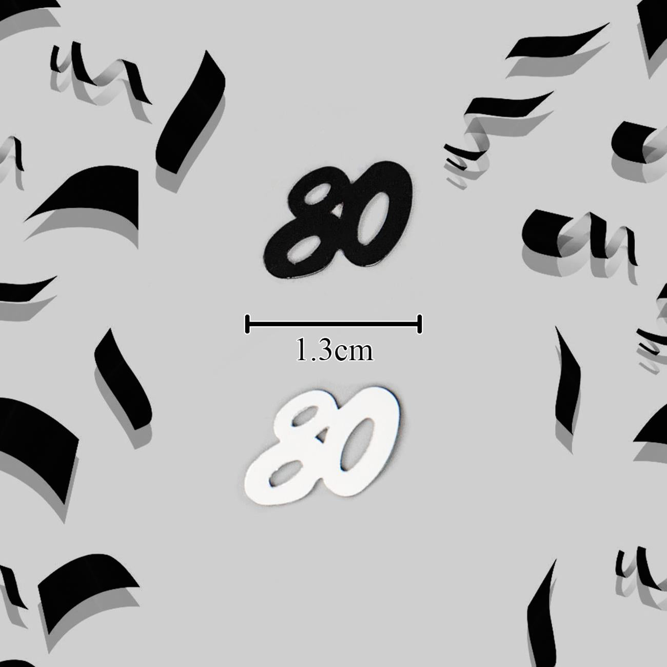 14g 80th Black Happy Birthday Confetti
