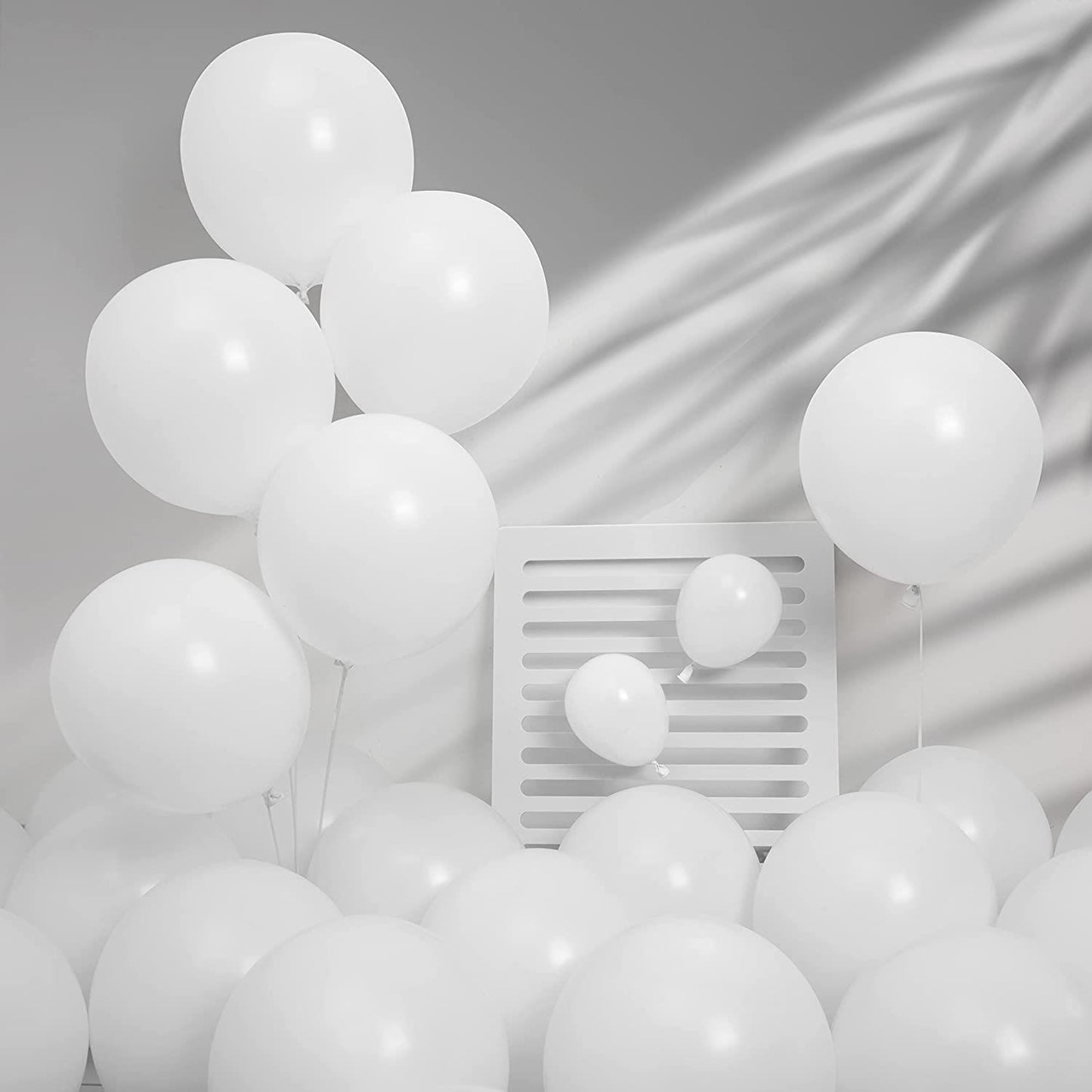 100 White Balloons - 12"