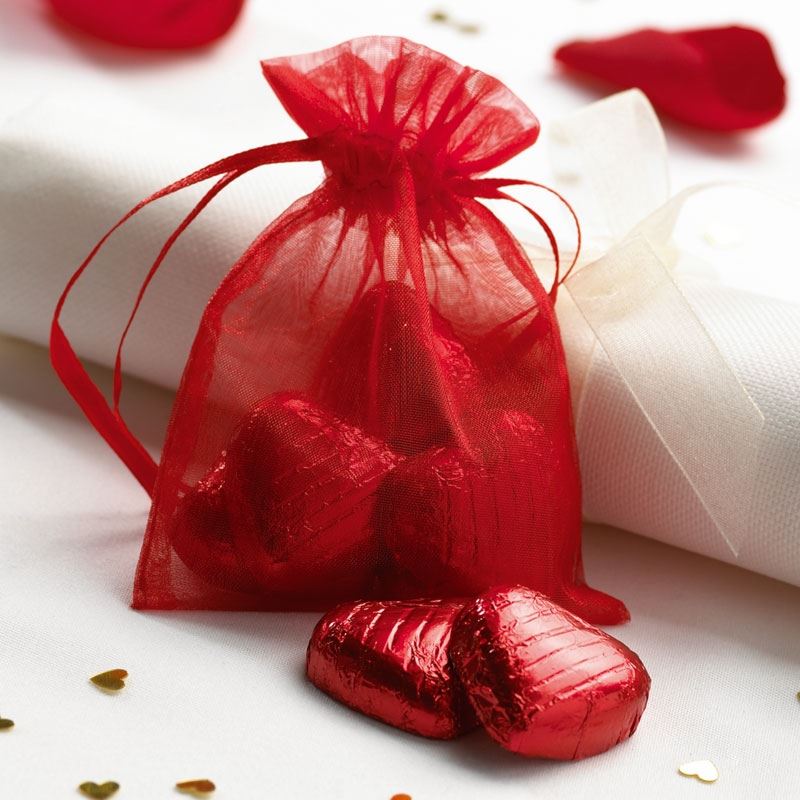 10 x 14cm Red Organza Gift Bags