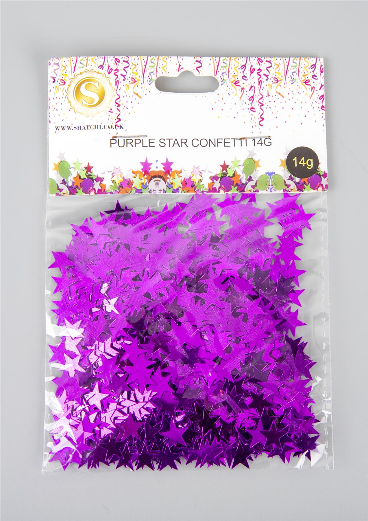 8 Packs of Star Purple Glitz Confetti 14g Each