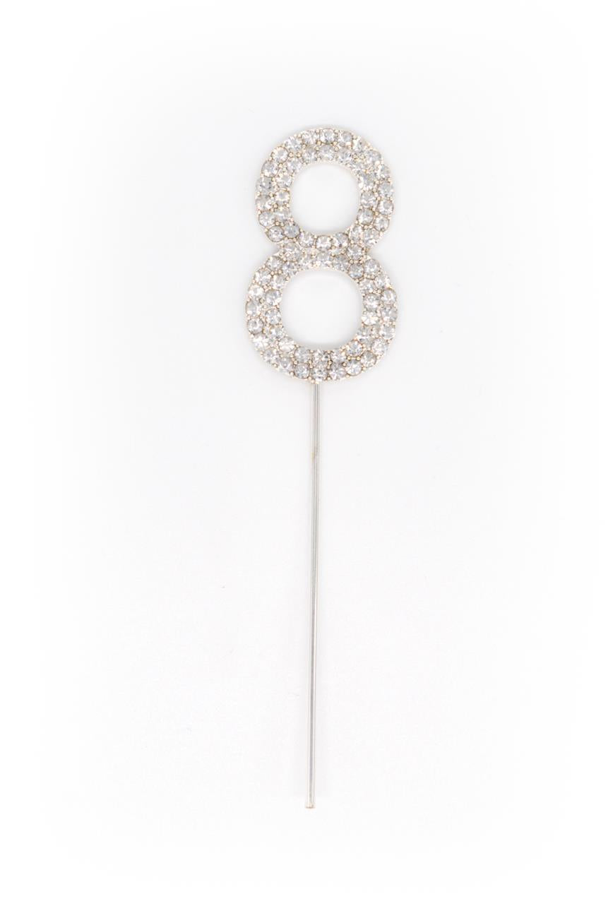 18th Silver Diamond Cake Topper