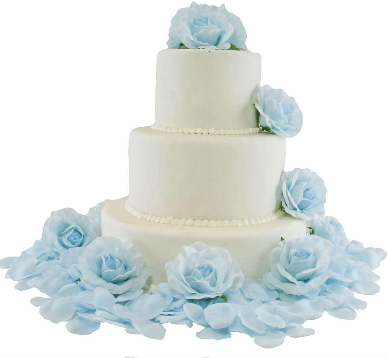 2000 pcs Light Blue Silk Rose Petals