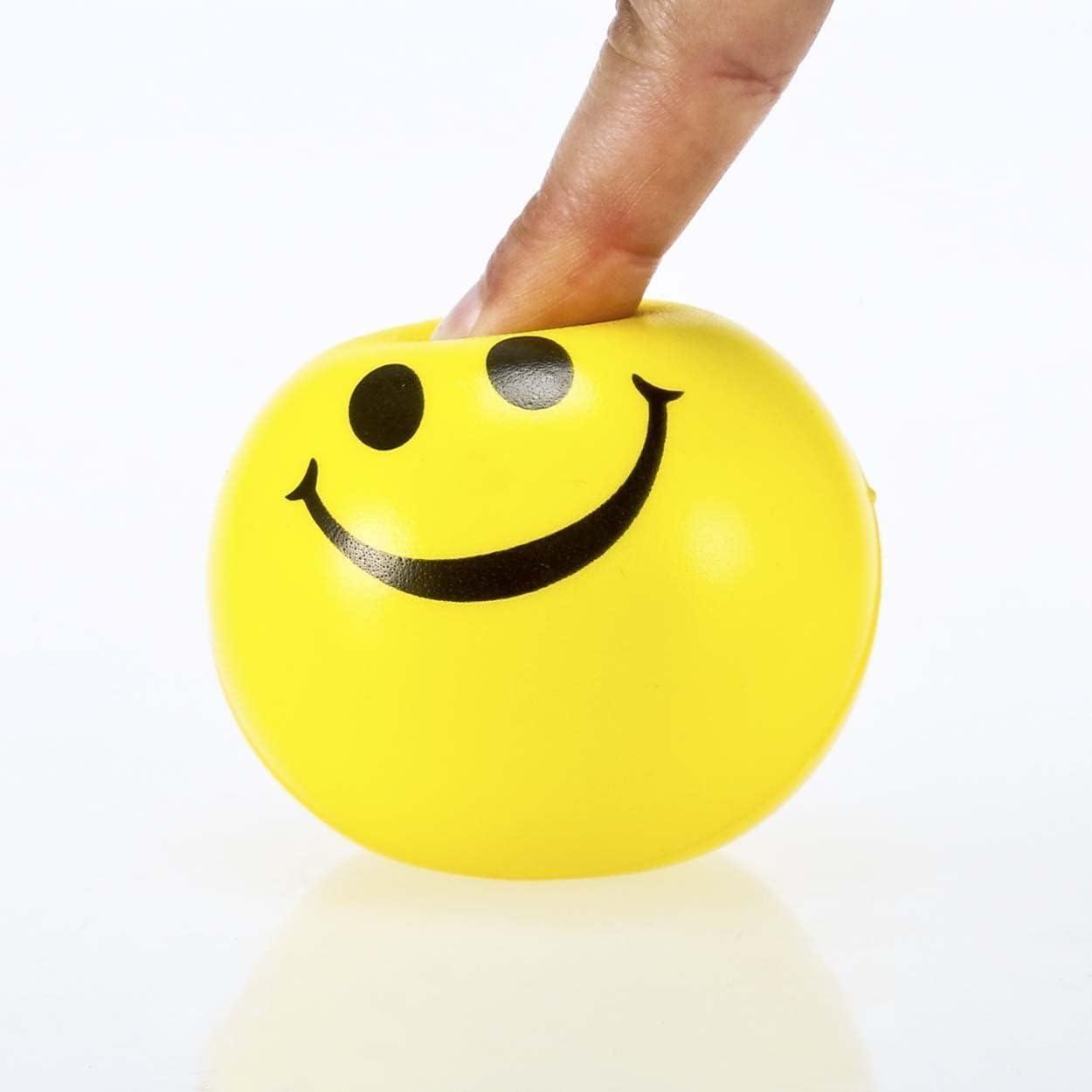 5 Pieces of Yellow Smiley Face Squishy Balls