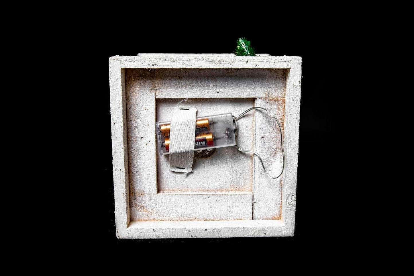 17x17x32cm White LED Wooden Lantern