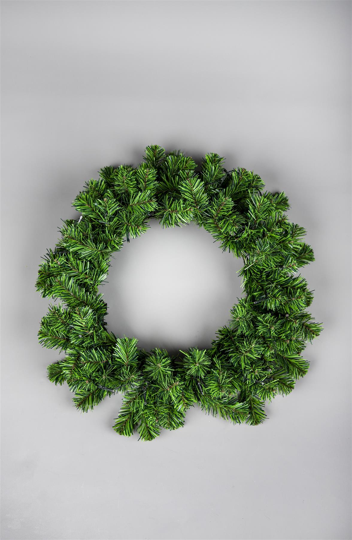 55cm Pre-Lit Green Wreath with Multicolor LEDs