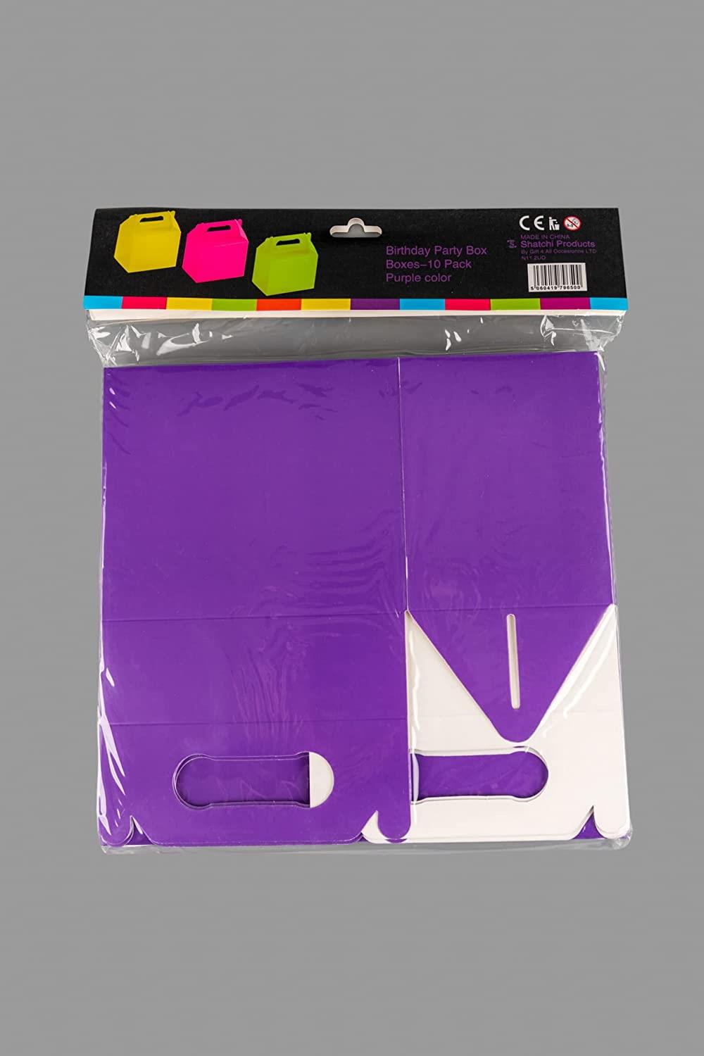 10 Purple Children's Party Lunch Boxes