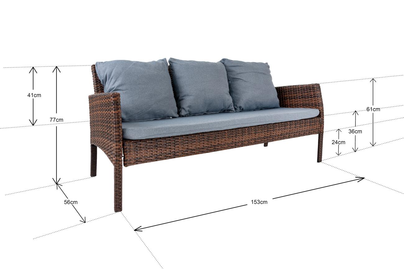 Dark Brown Rattan Sofa Set
