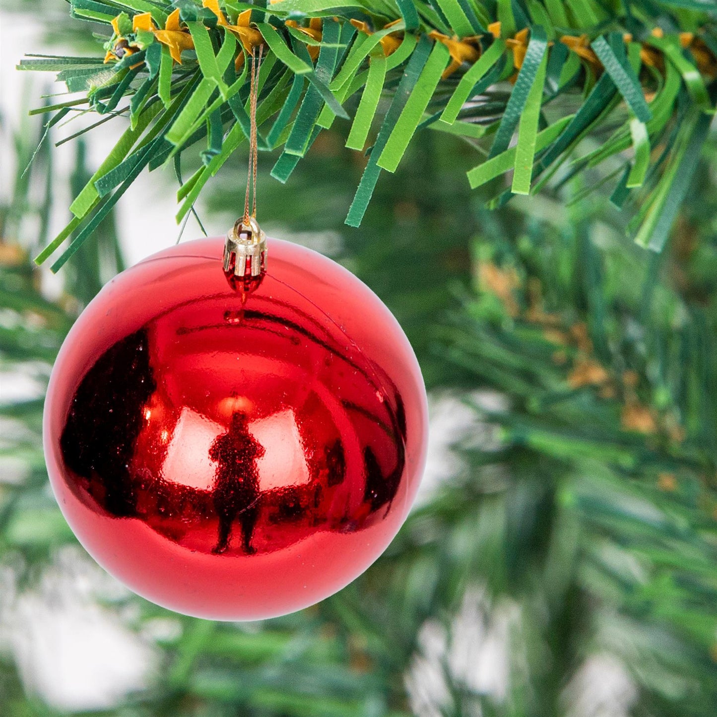 3 Dark Red Baubles - 10cm
