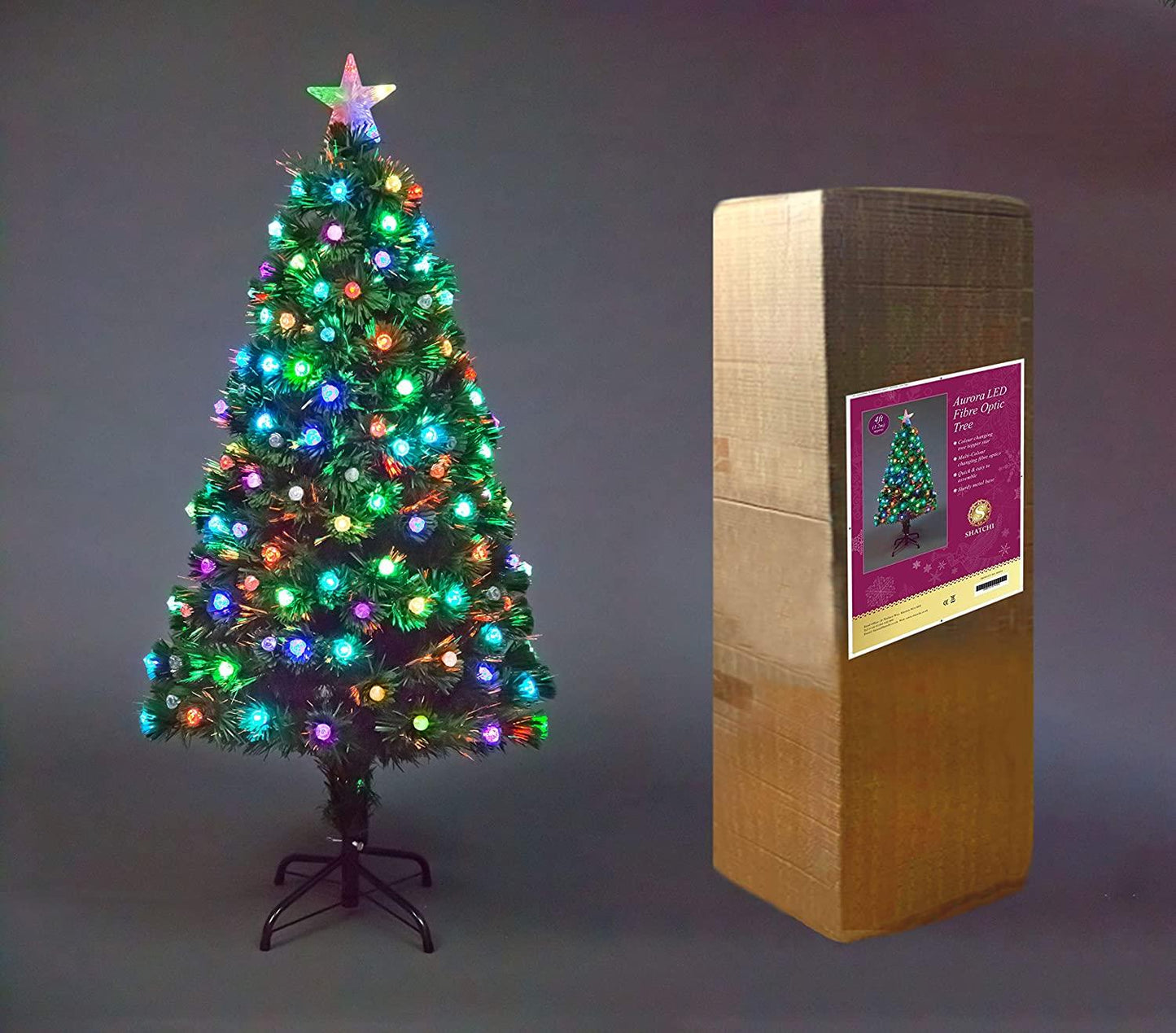 6ft Aurora LED Fibre Optic Christmas Tree