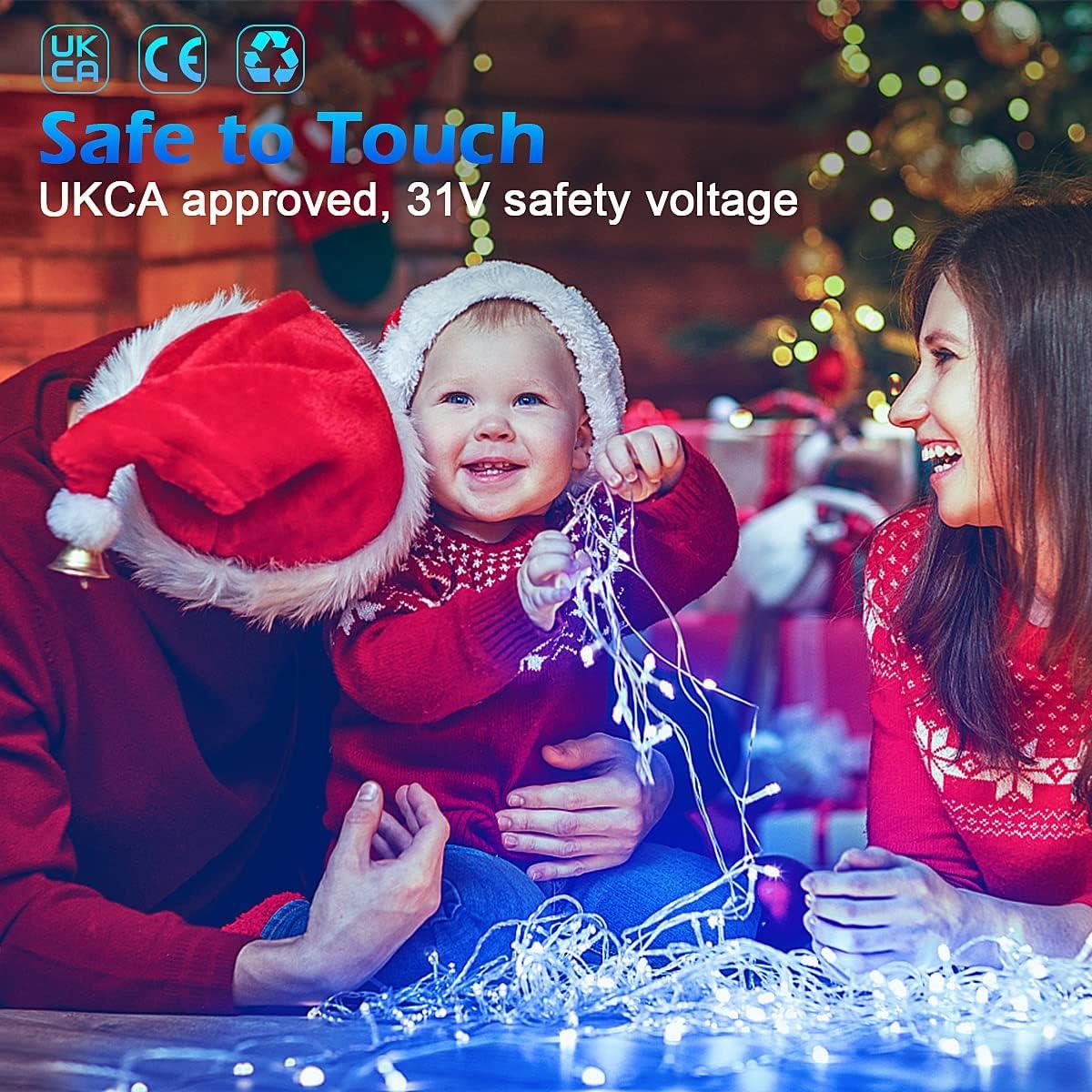 1200 White & Blue LED Icicle Lights