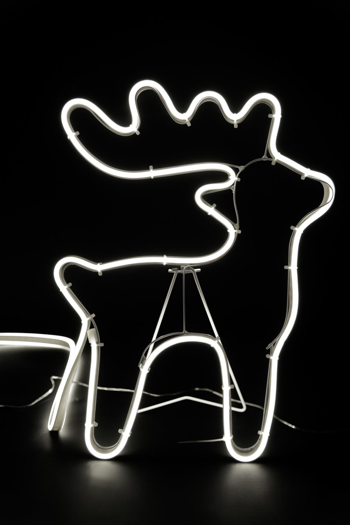 Reindeer and Sleigh Rope Light Silhouette
