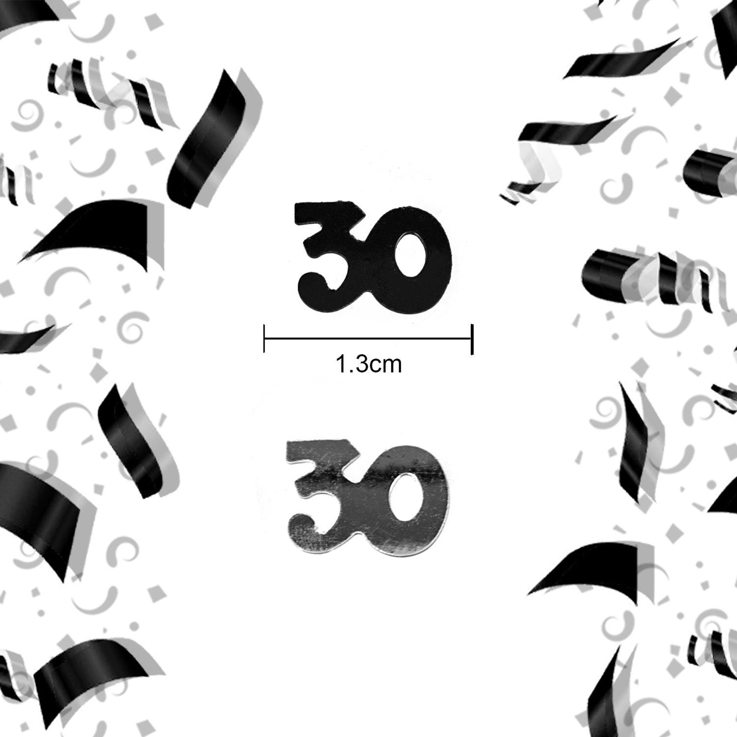 2x 14g 30th Black Happy Birthday Confetti