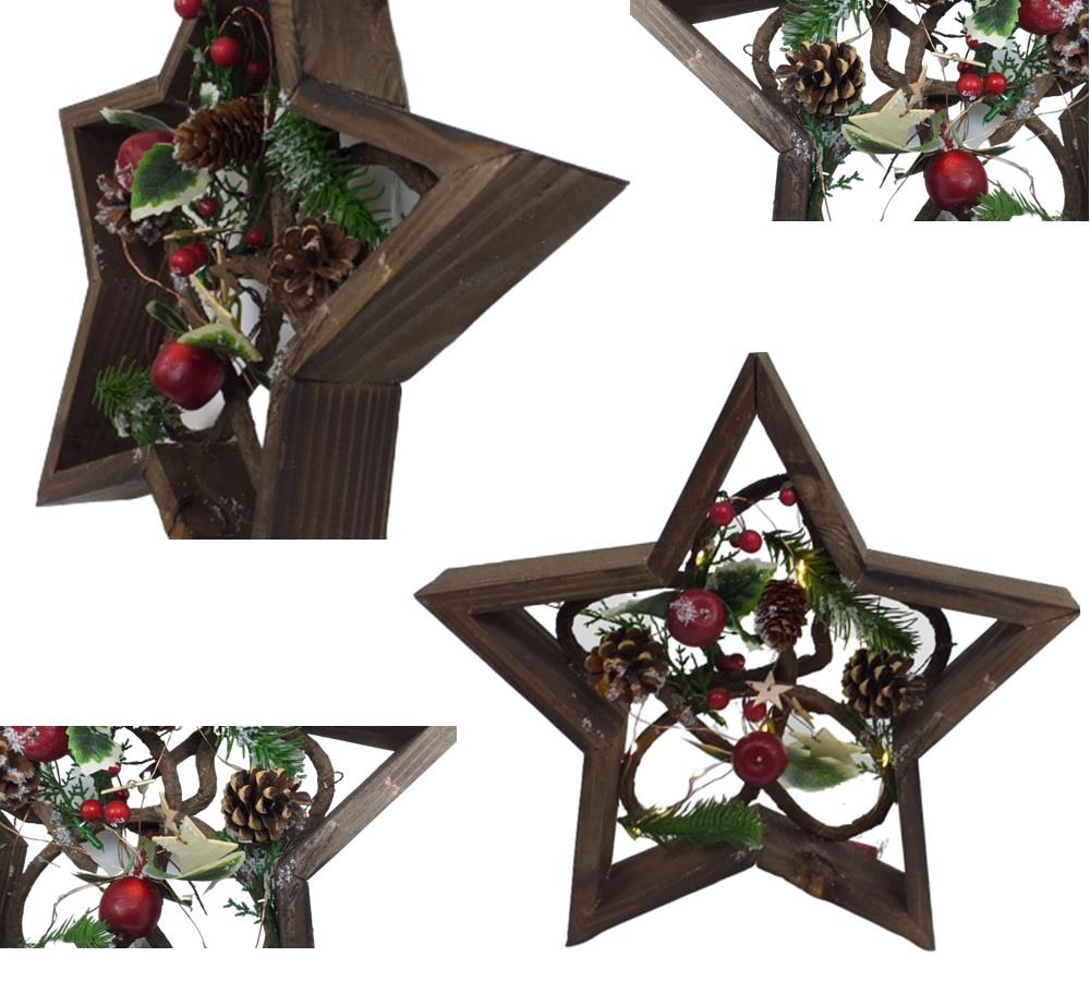 Wooden Star Frame - 32cm