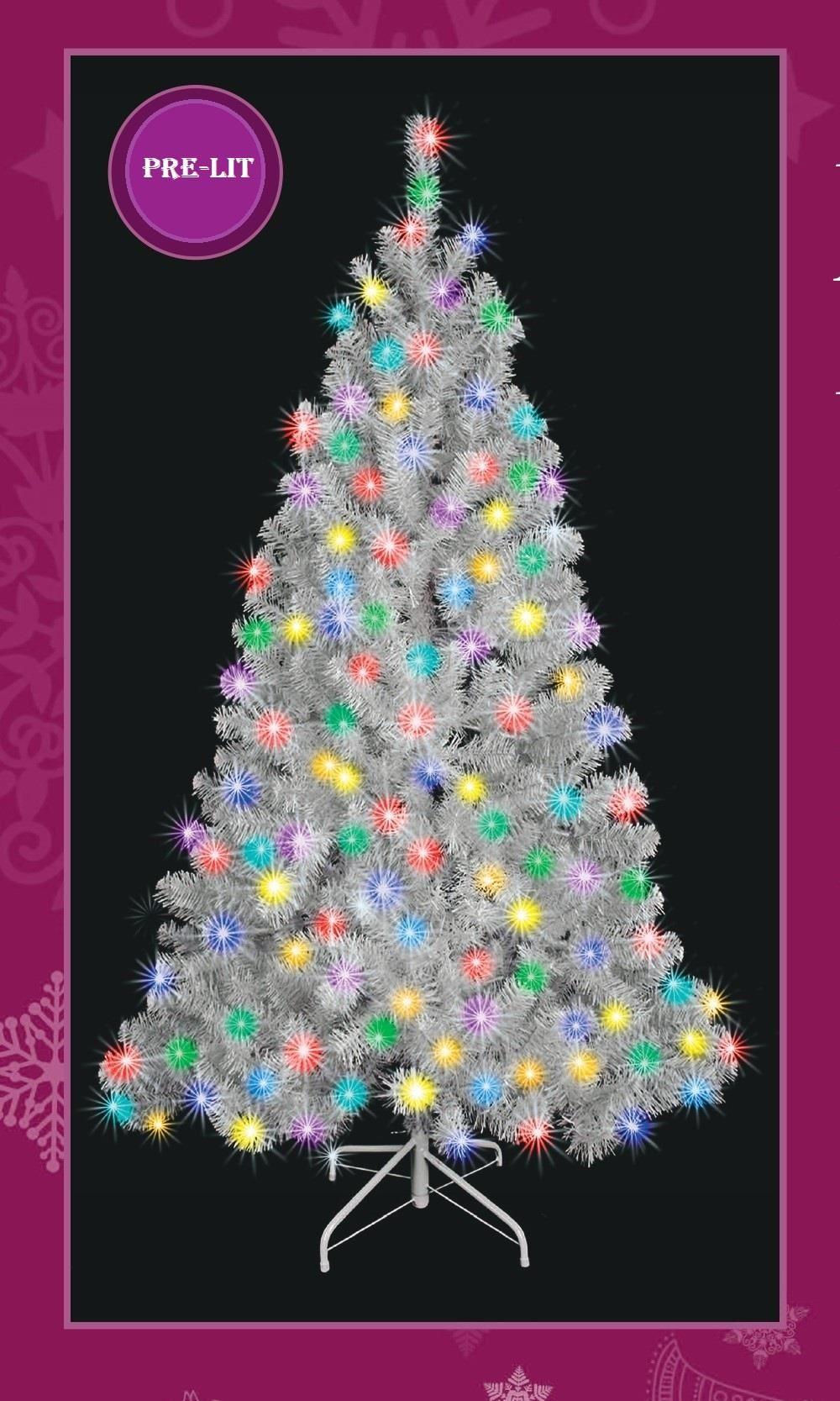 10ft Pre-Lit Alaskan Pine Tree with White Multicolour LEDs