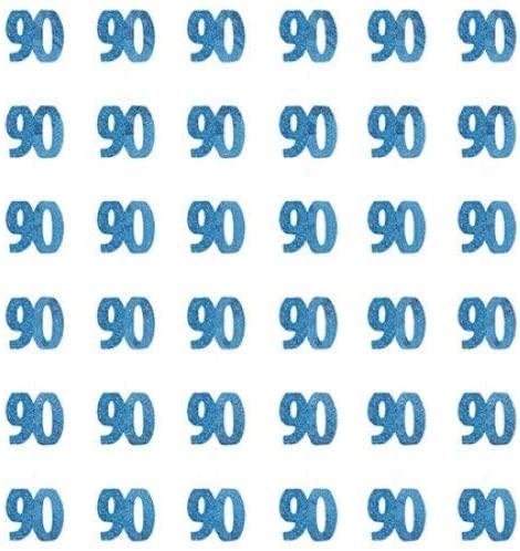 Pack of 6 90th Birthday Party - Foil Metallic Milestone Blue