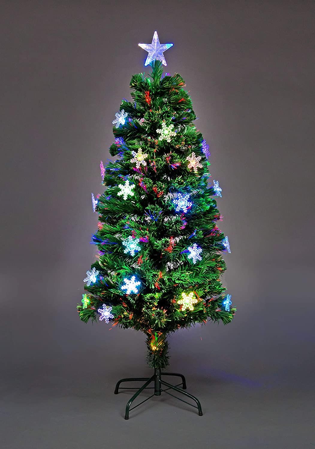 6ft Snowflake LED Fibre Optic Christmas Tree
