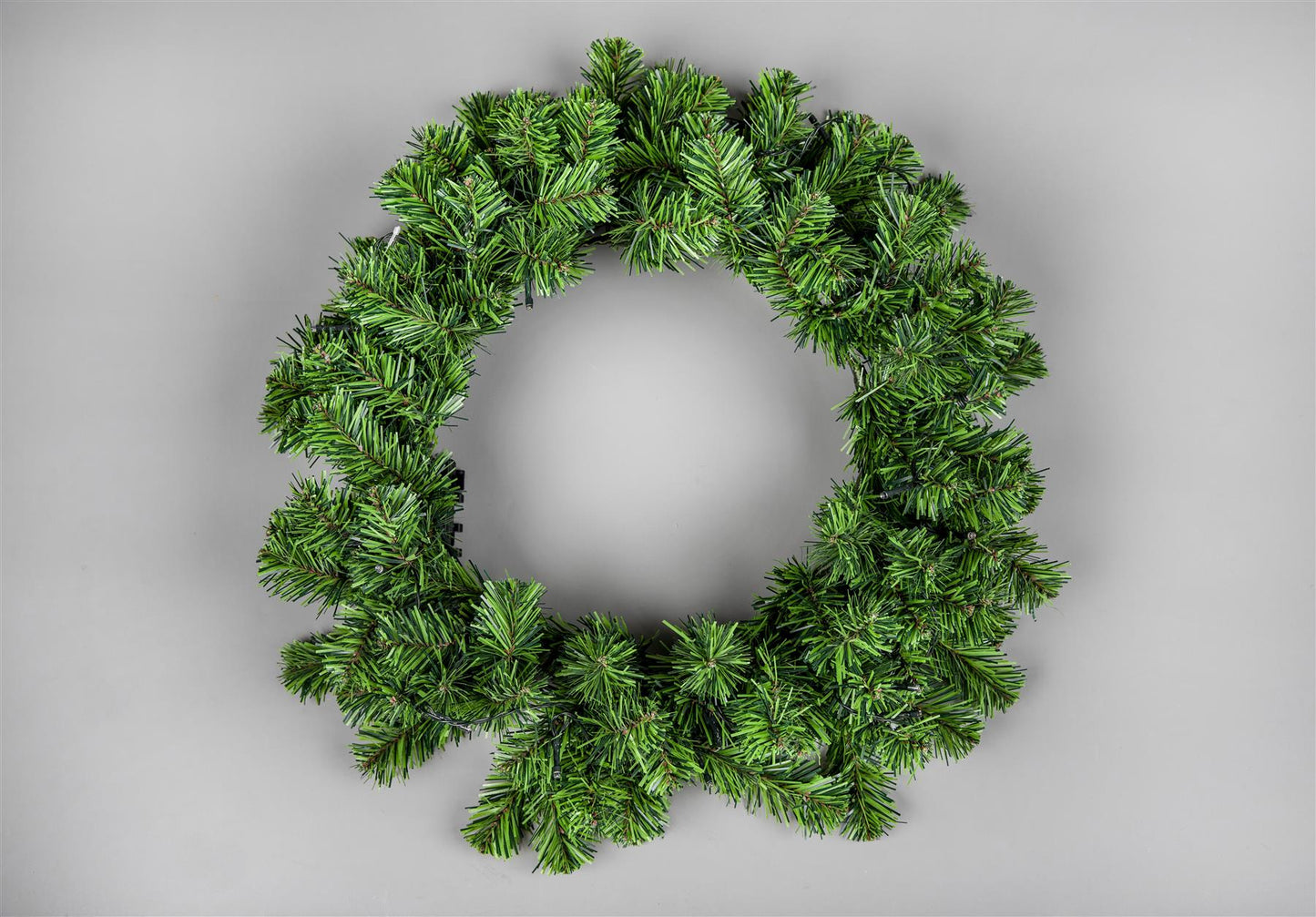 55cm Pre-Lit Green Wreath with Multicolor LEDs