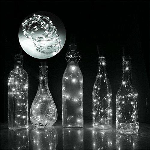 20 White LED Lights with Silver Wire (Battery Operated)