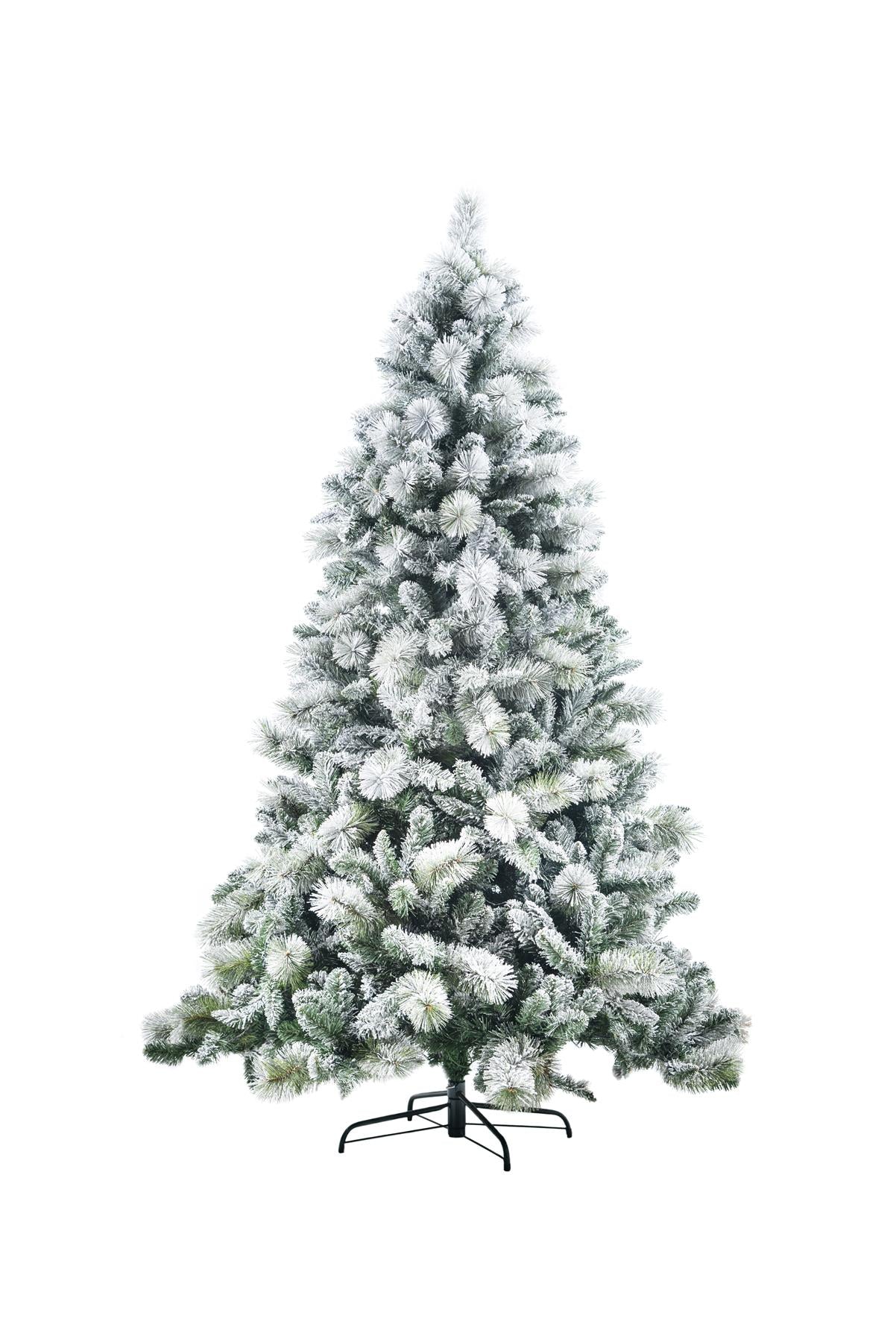 8Ft White Snowy Tips Frosted Helsinki Fir Christmas Tree - 240cm