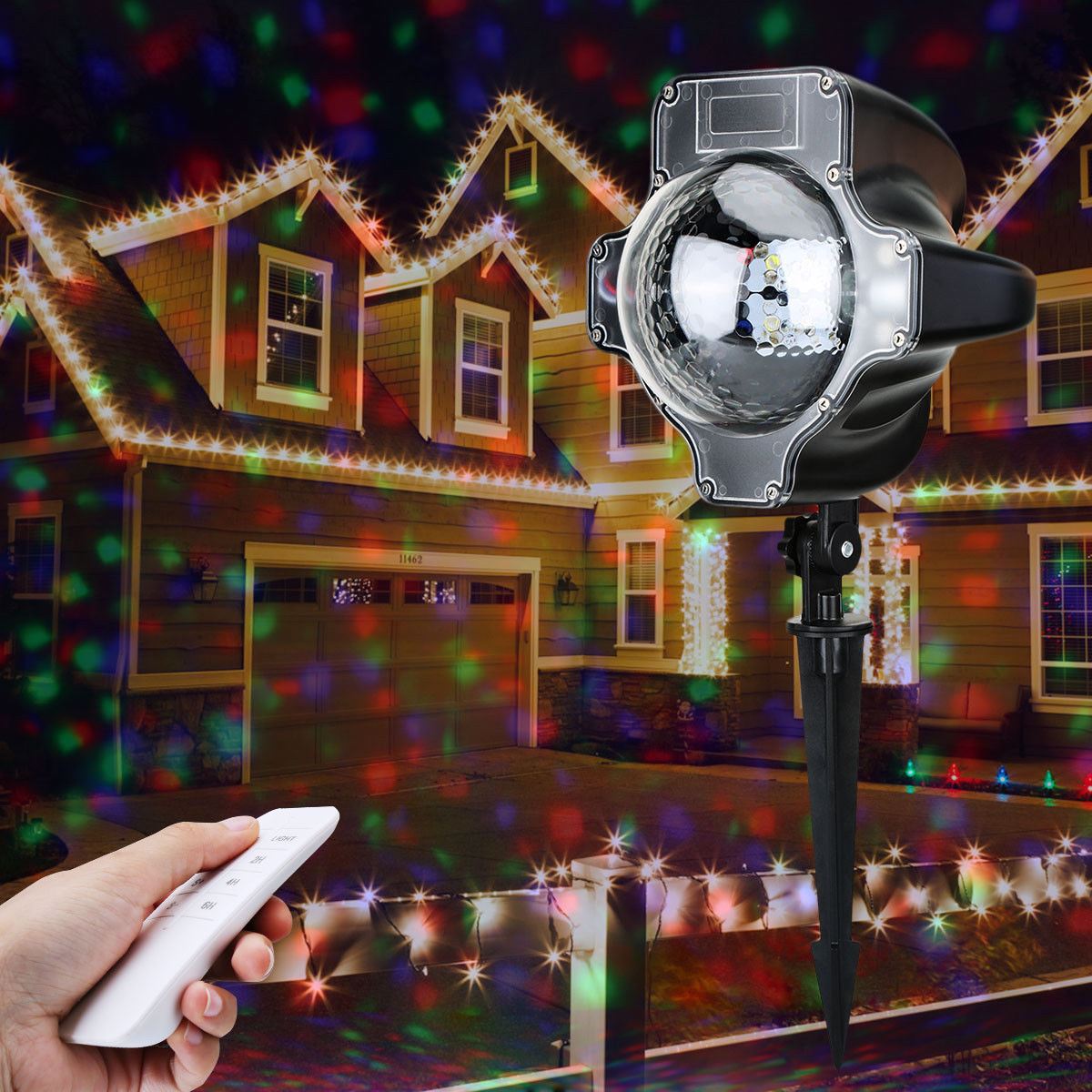 Snowfall LED Projector Light w/ Timer & Remote