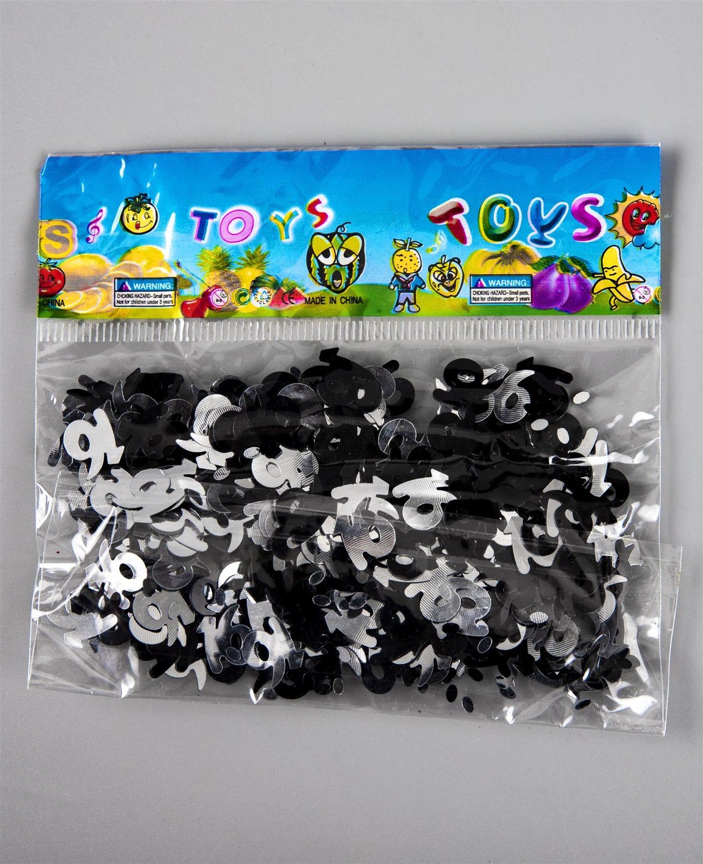 4x 14g Black-Silver 16th Birthday Confetti