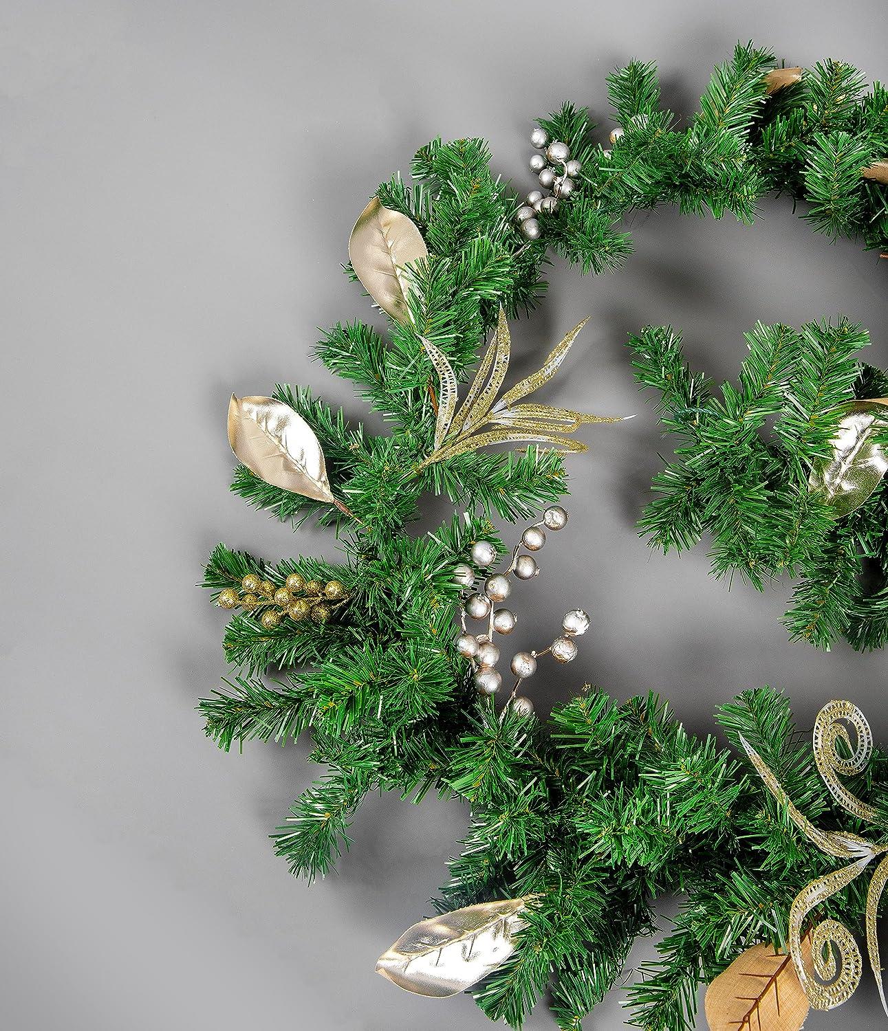 2m Garland with Champagne and Silver Decoration