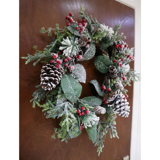 60cm Decorative Wreath with Berry Flowers