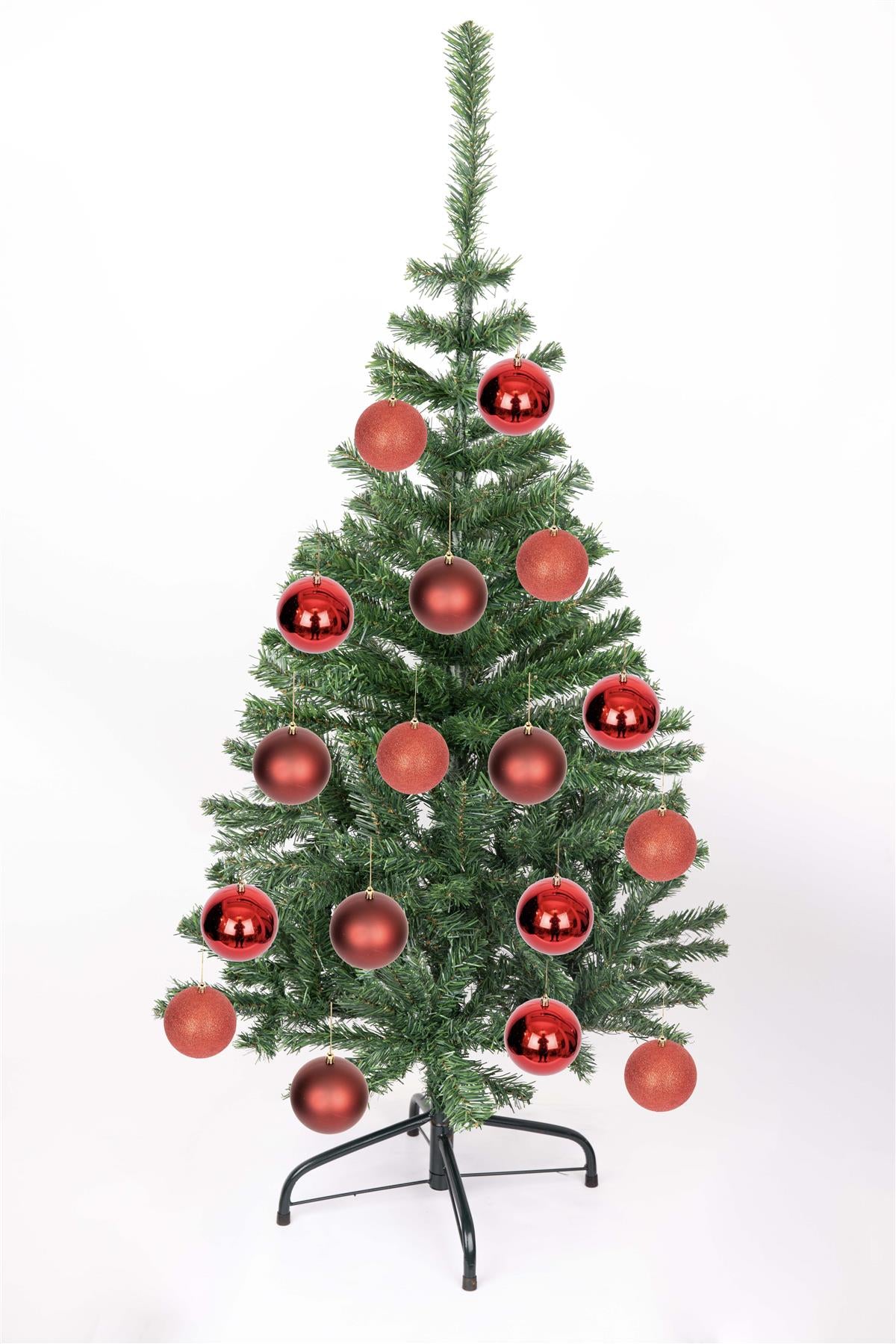 Dark Red Baubles - 10cm, 6-Piece Set, PVC