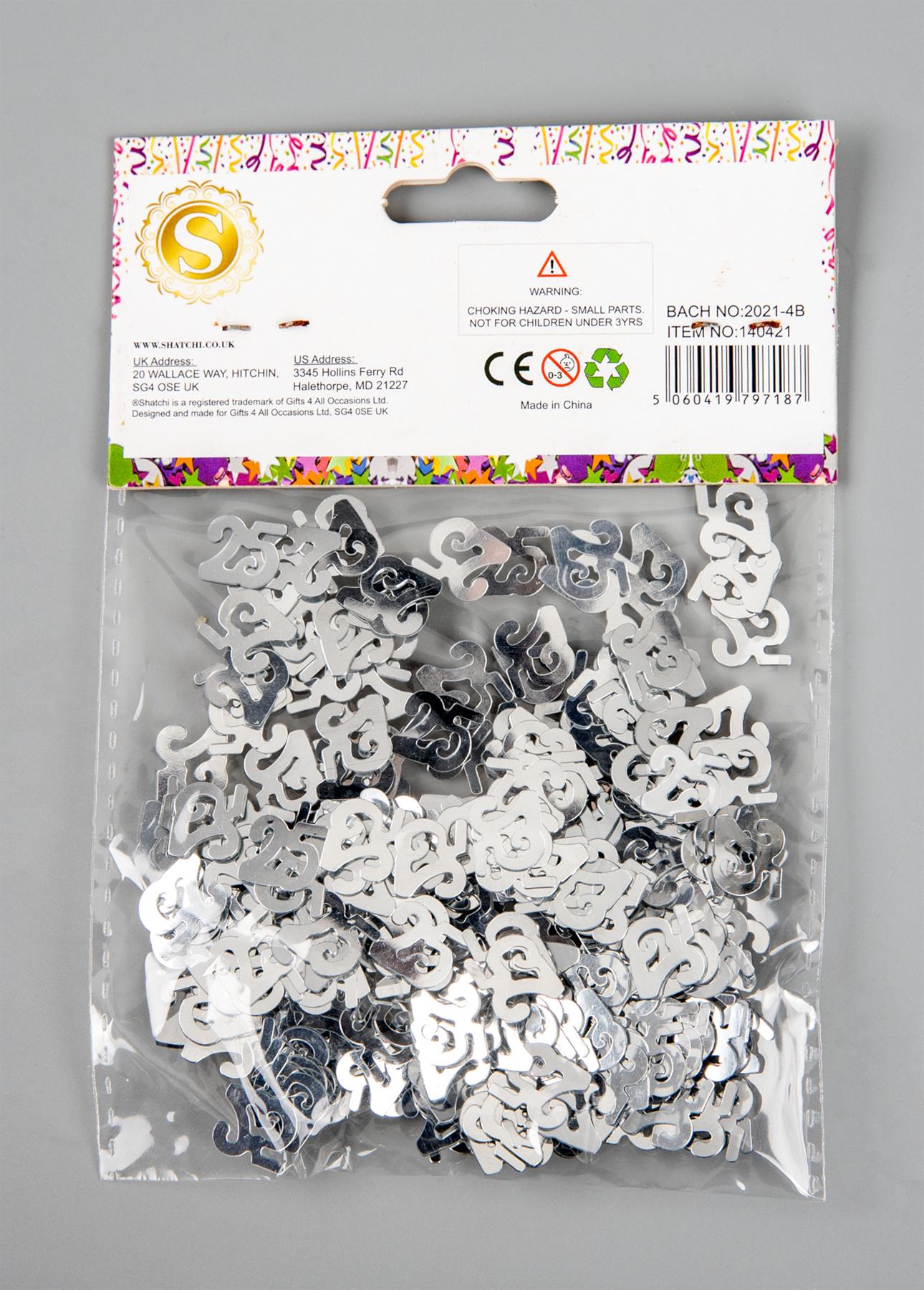 25th Confetti Silver 14G 1PK