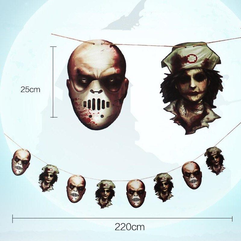 8Pcs Halloween Bloody Faces Garland