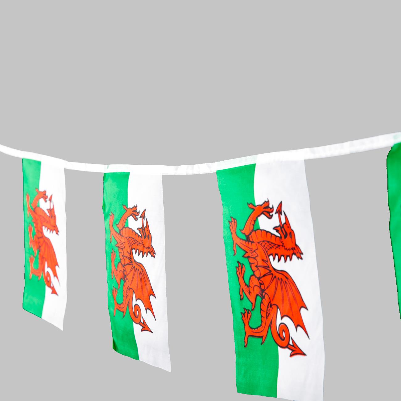 Welsh Bunting - 14x21cm, 3m with 10 Flags