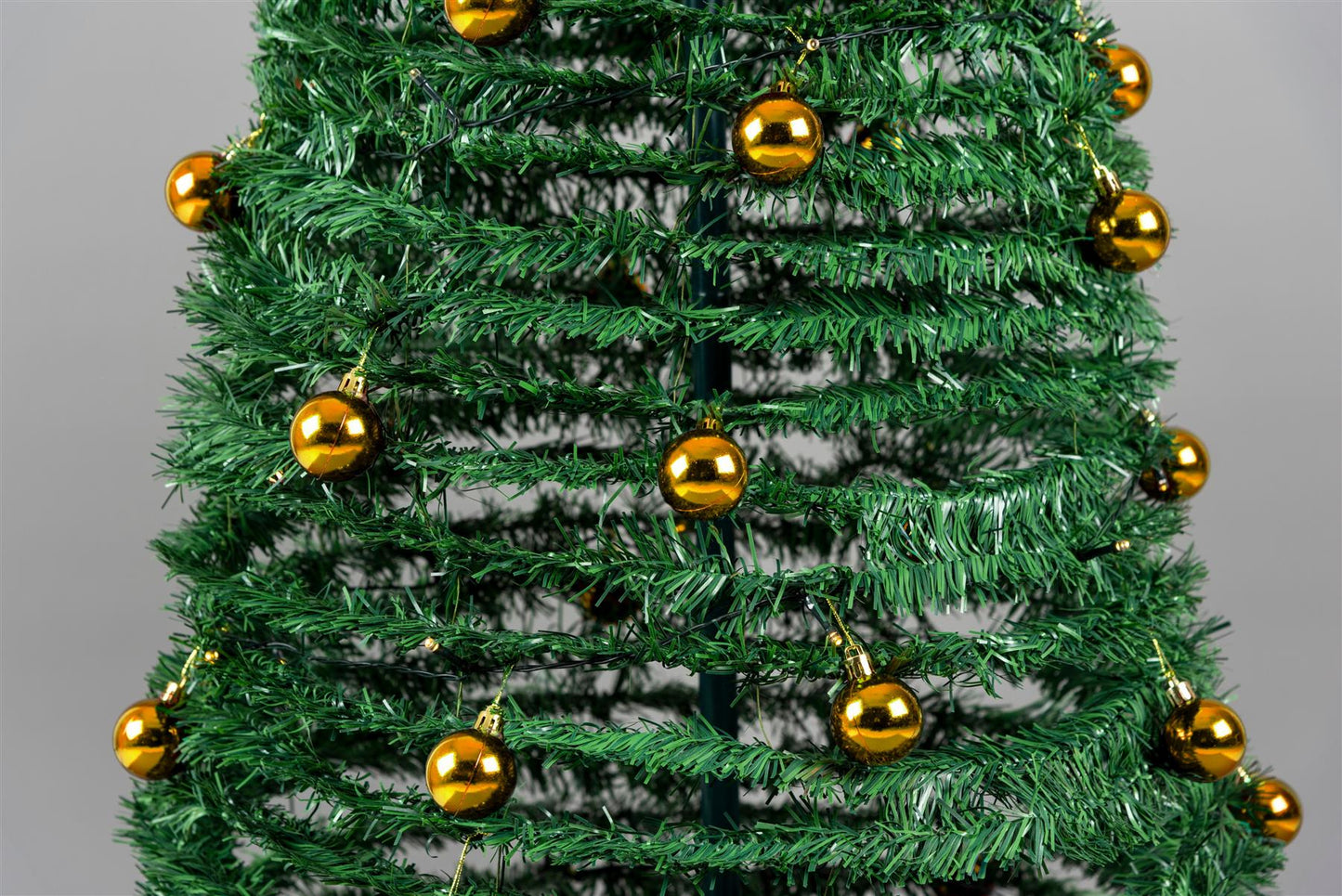 6ft (180cm) Prelit Gold Baubles Decorated Pop Up Tree