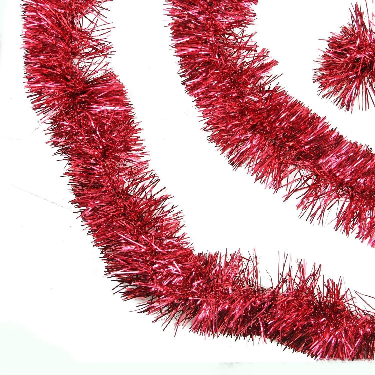 16Pcs Red Tinsel Tree Decorations 1.8m