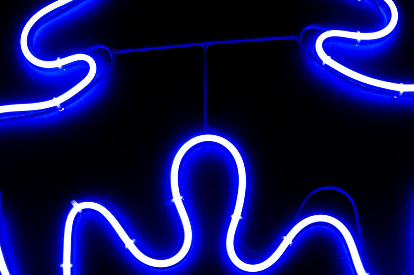 Blue Stag Head Rope Light Silhouette - 46cm x 65cm