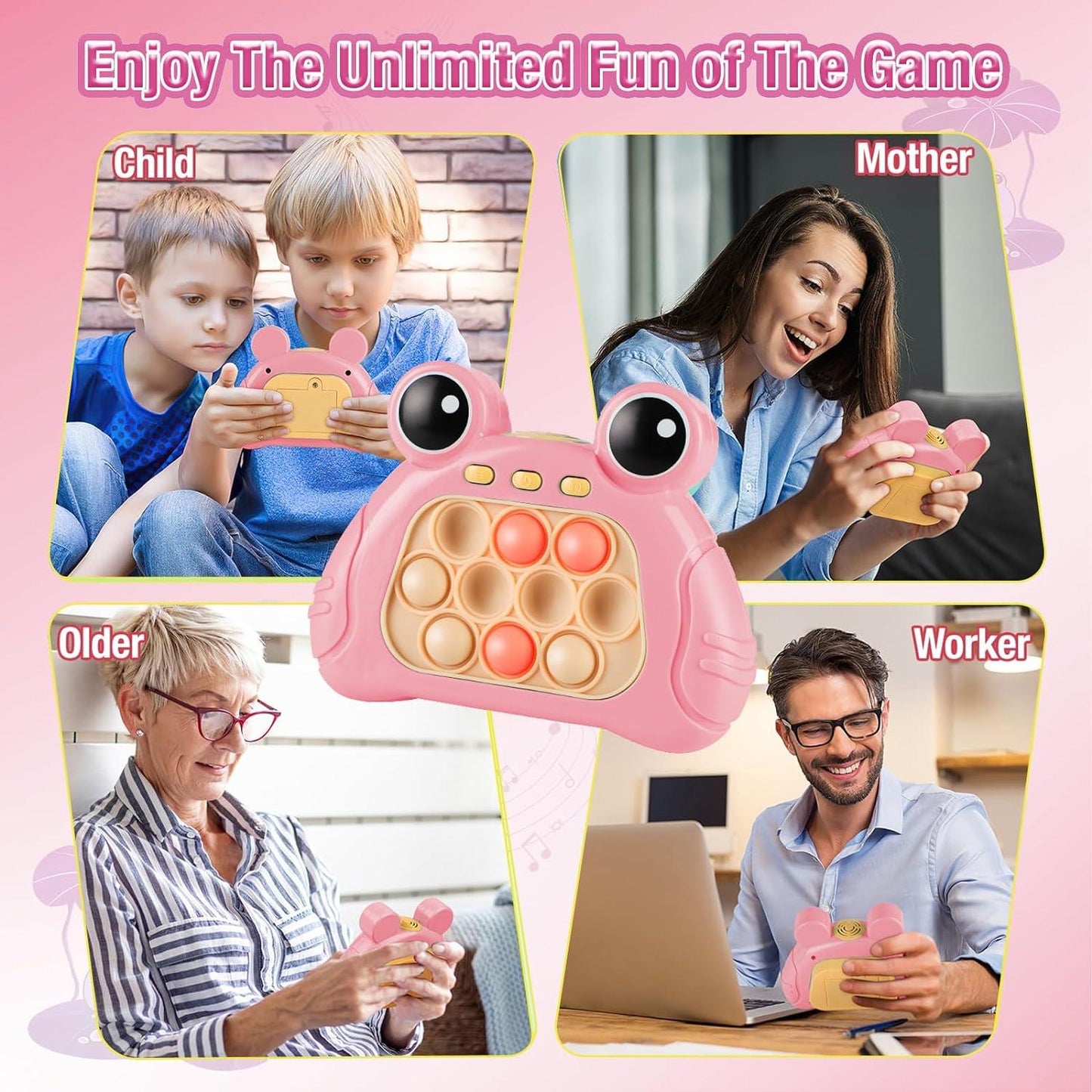 Frog Pink Push Game Console - 1pc