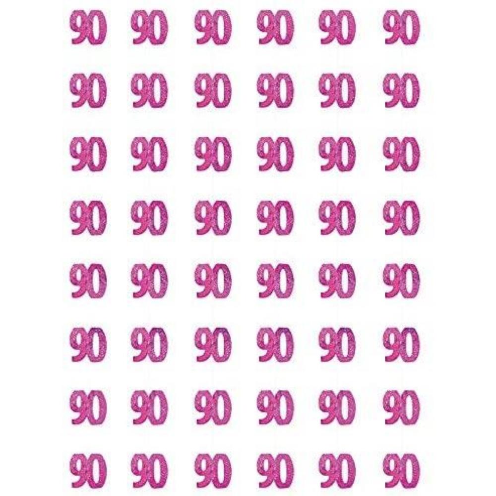 6 x 90th Birthday Party Hanging String Decorations in Pink