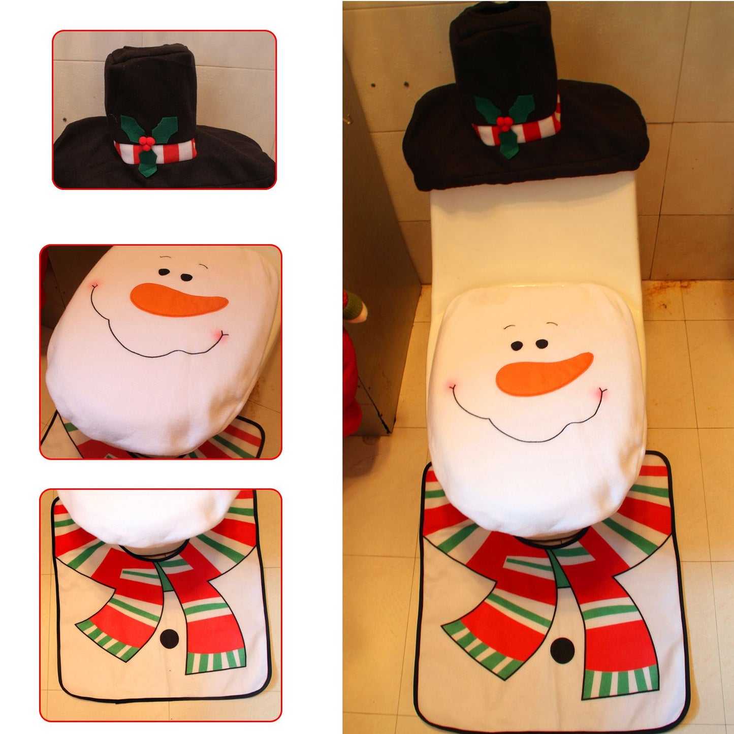 Christmas Snowman Toilet Seat Cover