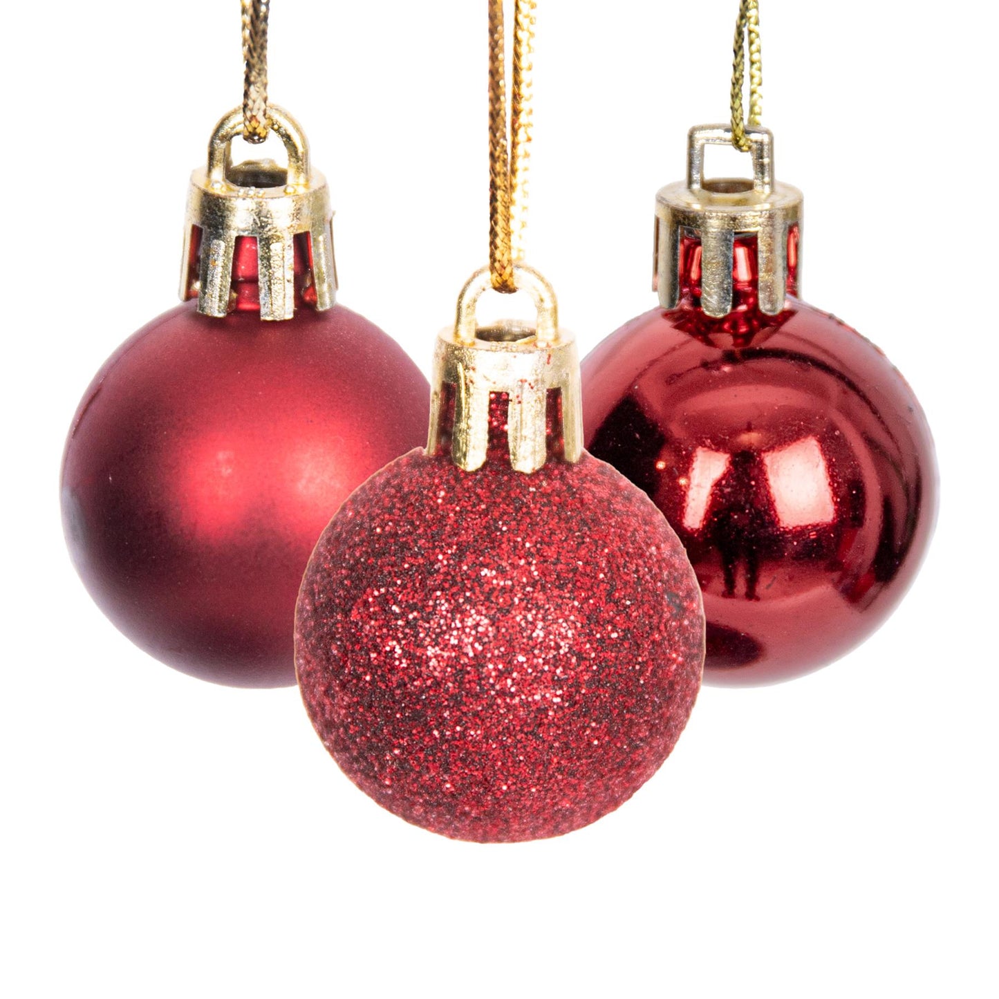 12 Dark Red Baubles (3cm)