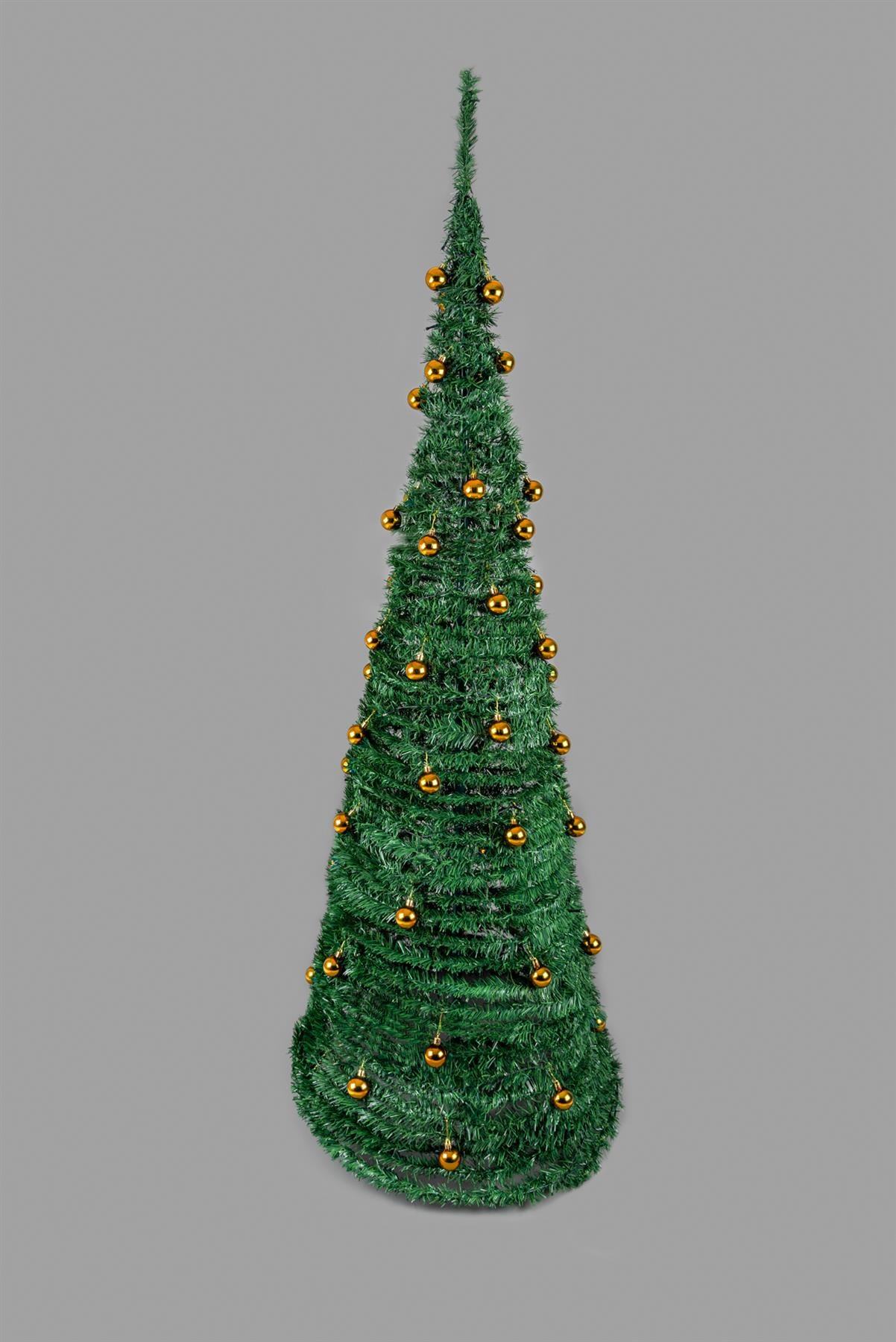 6ft (180cm) Prelit Gold Baubles Decorated Pop Up Tree